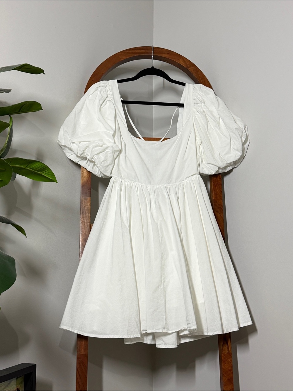 Mable MEDIUM White 100% Cotton Puff Sleeve Mini Dress